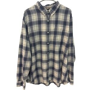 L.L.Bean Mens‎ XXL Plaid Flannel Shirt Long Sleeve Slightly Fitted Casual